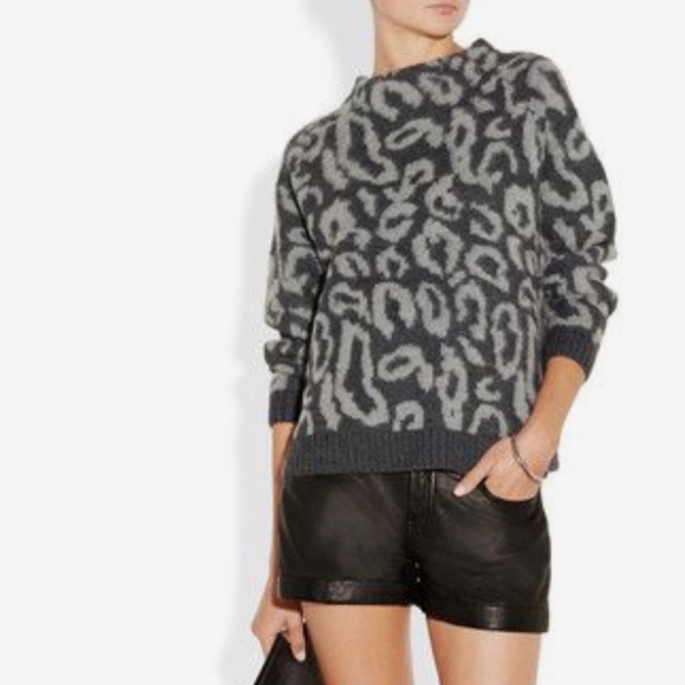 NWT! Super Lux MALENE BIRGER Fensia Leopard Sweater M
